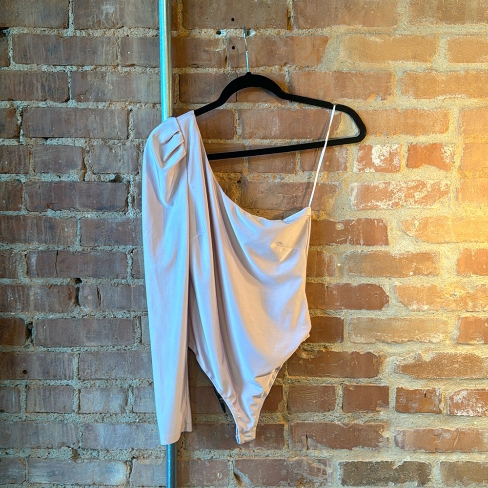 Pink One Shoulder Bodysuit
